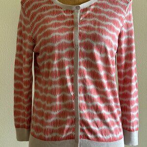 "one of a kind" pattern lightweight and soft Halogen Cardigan orange and beig